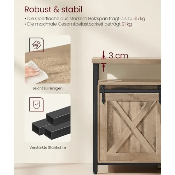 Rootz Living Tv-Bänkar>Rootz TV -skåp - Stand - Media Console - Robust Steel - 40 x 147 x 76 cm - Upp till 65 "TV -apparater - Brown Black