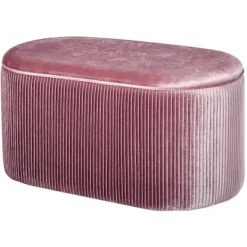 Rootz Living Sittpuffar>Rootz Upholstered Bench - Storage Space - Chest Bench - Living Room - French Style - Velvet Elegant - Pink - 81 x 40 x 41 cm