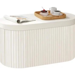 Rootz Living Sittpuffar>Rootz Velvet Förvaringsbänk - Osmansk bänk - Stor fotpall - Hudvänlig - 76L Kapacitet - Kräm - 76cm x 38cm x 38cm