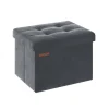 Rootz Living Sittpuffar>Rootz Velvet Seat Chest - Förvaring Ottoman - Fotstöd - MDF Konstruktion - 32L Kapacitet - 31cm x 41cm x 31cm - Skiffergrå