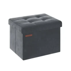 Rootz Living Sittpuffar>Rootz Velvet Seat Chest - Förvaring Ottoman - Fotstöd - MDF Konstruktion - 32L Kapacitet - 31cm x 41cm x 31cm - Skiffergrå