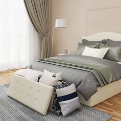 Rootz Living Kistor & Koffertar>Rootz Velvet Storage Pall - Ottomansk, Fotstöd - 118L kapacitet, hopfällbar, hållbar - 110cm x 38cm x 37,5cm