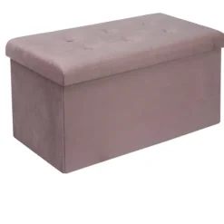 Rootz Living Sittpuffar>Rootz Velvet Storage Pall - Vikbar ottoman - Stor kapacitet - Elegant design - 76 cm x 38 cm x 37,5 cm