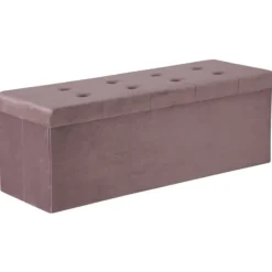 Rootz Living Kistor & Koffertar>Rootz Velvet Storage Pall - Ottoman - Fotstöd - 118L Kapacitet - Vikbar och bärbar - Lyxig komfort - 110 cm x 38 cm x 37,5 cm