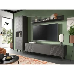 Rootz Living Hyllor>Rootz vägghylla - grå matt djupdragen - lättvård yta - högkvalitativ finish - 160 cm x 20 cm x 20 cm