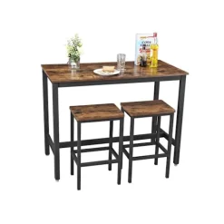 Rootz Living Matgrupper>Rootz Vintage Barbordsset - Mörkbrunt pubbord - Bistroset för spånskivor - Stomme av järn - 120 cm x 60 cm x 90 cm - 40 cm x 30 cm x 65 cm Pallar - 24 | Fyndiq