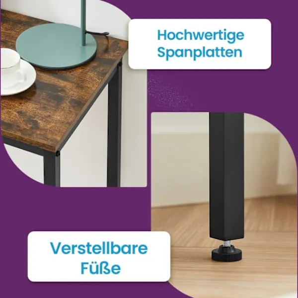 Rootz Living Matgrupper>Rootz Vintage Brown Essgruppe - Barstabell med 2 avföring - Stående bordsuppsättning - Space -Saving Design - Tabell: 100x40x90cm, avföring: 30x40x65c | Fyndiq