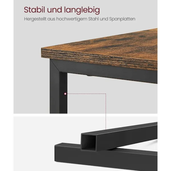 Rootz Living Småbord>Rootz Vintage Brown-Classic Black Sidobord - Spånskiva stålmöbler - Nattduksbord - Robust konstruktion - Rymlig förvaring - Enkel montering - 60cm x 3 | Fyndiq
