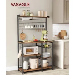 Rootz Living Köksö>Rootz Vintage Brun-svart Köksförvaringsställ - Spånskiva Stål Organizer - Skaffer Hylla - Heavy Duty - 42cm x 90cm x 167,3cm