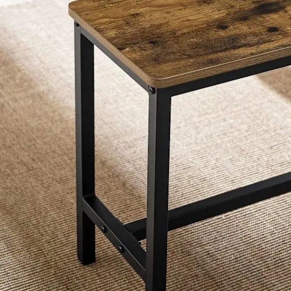 Rootz Living Matgrupper>Rootz Vintage brun-svart matbordsset - Träspånstål - Köksbord - Bänksittplatser - Robust konstruktion - Utrymmesbesparande design - 110cm x 70cm x 75c | Fyndiq