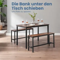 Rootz Living Matgrupper>Rootz Vintage Dining Table Set - Köksbord - Matsalsmöbler - Spacebesparing - 110 cm x 70 cm x 75 cm