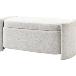 Rootz Living Kistor & Koffertar>Rootz-bänk med förvaringsutrymme - Hallbänk - Skobänk - Vadderade sittplatser - Gott om förvaring - Hög stabilitet - 105 cm x 44 cm x 45,5 cm - Kräm/b | Fyndiq
