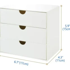 Kontorsmöbler>RUIYI 3-lådig organizer, kompakt set för kosmetika, hygienartiklar, badrum, sovsal, skrivbord