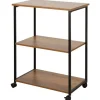 AKTIVE Hyllor>Rullställ - - 48x30x62 cm - 3 hyllor - Metall och trä - Hjul med bromsar - Verktygsfri montering