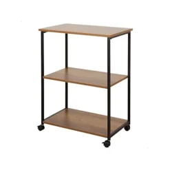 AKTIVE Hyllor>Rullställ - - 48x30x62 cm - 3 hyllor - Metall och trä - Hjul med bromsar - Verktygsfri montering