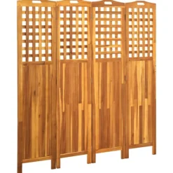 vidaXL Balkongmöbler>Rumsavdelare 4 paneler 161x2x170 cm massivt akaciaträ