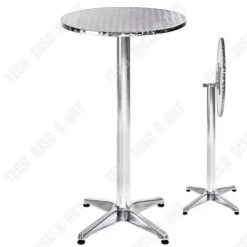 LUNAVO Småbord>Rund Barbord - TD - 60x60 cm - Aluminium - Halkfri - 75 kg belastning