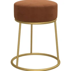 vidaXL Pallar>Rund förvaringspall brun sammet