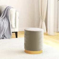 vidaXL Pallar>Rund förvaringspall mörkgrå sammet 31 x 37 cm