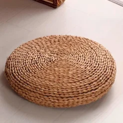 FMYSJ Sittpuffar>Rund Naturlig Pouf Vävning Kudde Fyll Silke Tråd Kudde Mjuk Yoga Stol Säte Matta Fönster Pad (B (FMY)