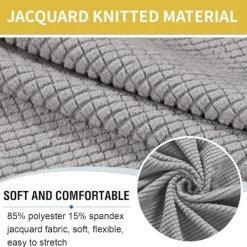 EURL Sittpuffar>Runt stretch jacquard överdrag (khaki, stor), fotpallöverdrag, fölsto