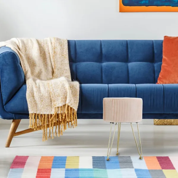 Northix Pallar>Sammetspall med guld hårnålsben, vadderad sits