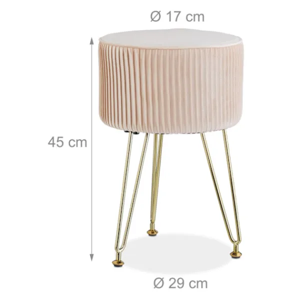 Northix Pallar>Sammetspall med guld hårnålsben, vadderad sits