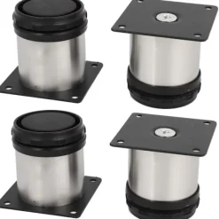 Köksö>Sats med 4 rostfria köksmöbelben - Justerbara - Runda