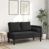 vidaXL Soffor>Schäslong med dynor svart sammet
