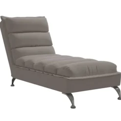 vidaXL Soffor>Schäslong med dynor taupe tyg