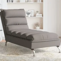 vidaXL Soffor>Schäslong med dynor taupe tyg