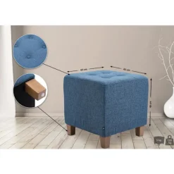 BellaFurn Pallar>Seat Pall, Ottoman - Modern Elegant Design med hållbara dammbeläggningar, komfort och styrka Färg: Blå