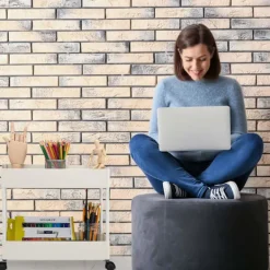 Northix Småbord>Serveringsvagn med 2 nivåer med hjul