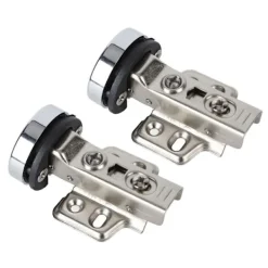 Skåp>2Set rostfritt stål 201 skåp glasdörr gångjärn 35 kopp glasdörr dämpning buffert gångjärn mitten böj halv överlägg 9mm