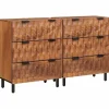 vidaXL Byråer>Sideboard 2 pcs Acacia Brun Finish 60 x 33 x 75 cm