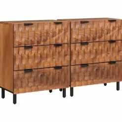 vidaXL Byråer>Sideboard 2 pcs Acacia Brun Finish 60 x 33 x 75 cm