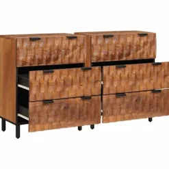 vidaXL Byråer>Sideboard 2 pcs Acacia Brun Finish 60 x 33 x 75 cm