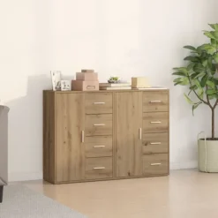 vidaXL Sideboards>Sideboard 2 pcs Artisan Ek 60 x 31 x 84 cm Konstruerat trä