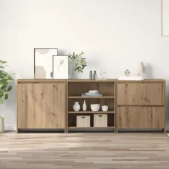 vidaXL Sideboards>Sideboard 3 pcs Artisan Ek 70 x 41 x 75 cm Konstruerat trä