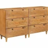 vidaXL Byråer>Sideboard 2 pcs Brun 60 x 33 x 75 cm massivt mangoträ