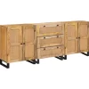 vidaXL Sideboards>Sideboard 3 pcs Brun 180 x 33 x 75 cm Massivt mangoträ