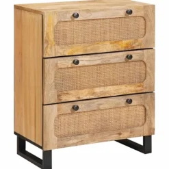 vidaXL Sideboards>Sideboard 3 pcs Brun 180 x 33 x 75 cm Massivt mangoträ