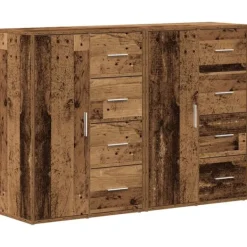 vidaXL Sideboards>Sideboard 2 pcs Gammalt trä 60 x 31 x 84 cm Konstruerat trä