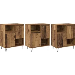 vidaXL Sideboards>Sideboard 3 pcs Gammalt trä 60 x 35 x 70 cm