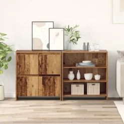 vidaXL Sideboards>Sideboard 2 pcs Gammalt trä 70 x 41 x 75 cm Konstruerat trä