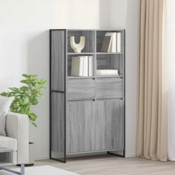 vidaXL Hyllor>Sideboard 2 pcs Grå Sonoma 81 x 36 x 150.5 cm Konstruerat trä