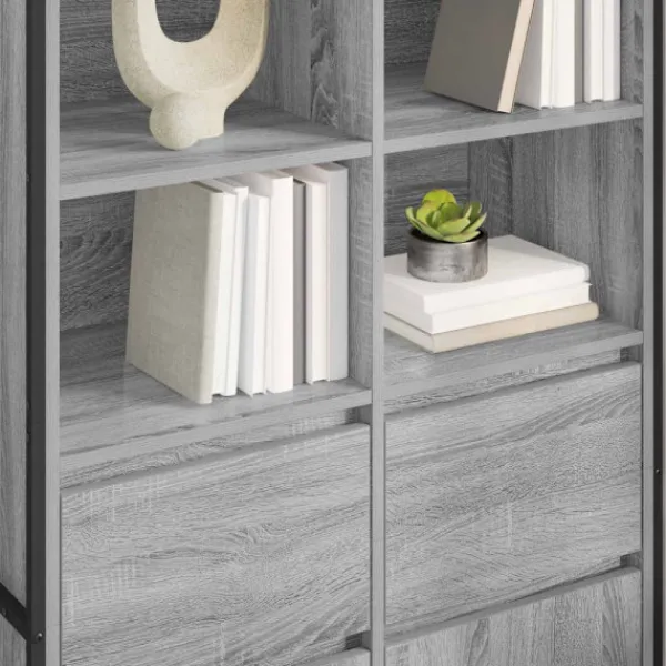 vidaXL Hyllor>Sideboard 2 pcs Grå Sonoma 81 x 36 x 150.5 cm Konstruerat trä