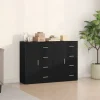 vidaXL Sideboards>Sideboard 2 pcs Svart Ek 60 x 31 x 84 cm Konstruerat trä