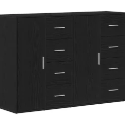 vidaXL Sideboards>Sideboard 2 pcs Svart Ek 60 x 31 x 84 cm Konstruerat trä