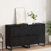 vidaXL Sideboards>Sideboard 2 pcs Svart Ek 60 x 35 x 70 cm